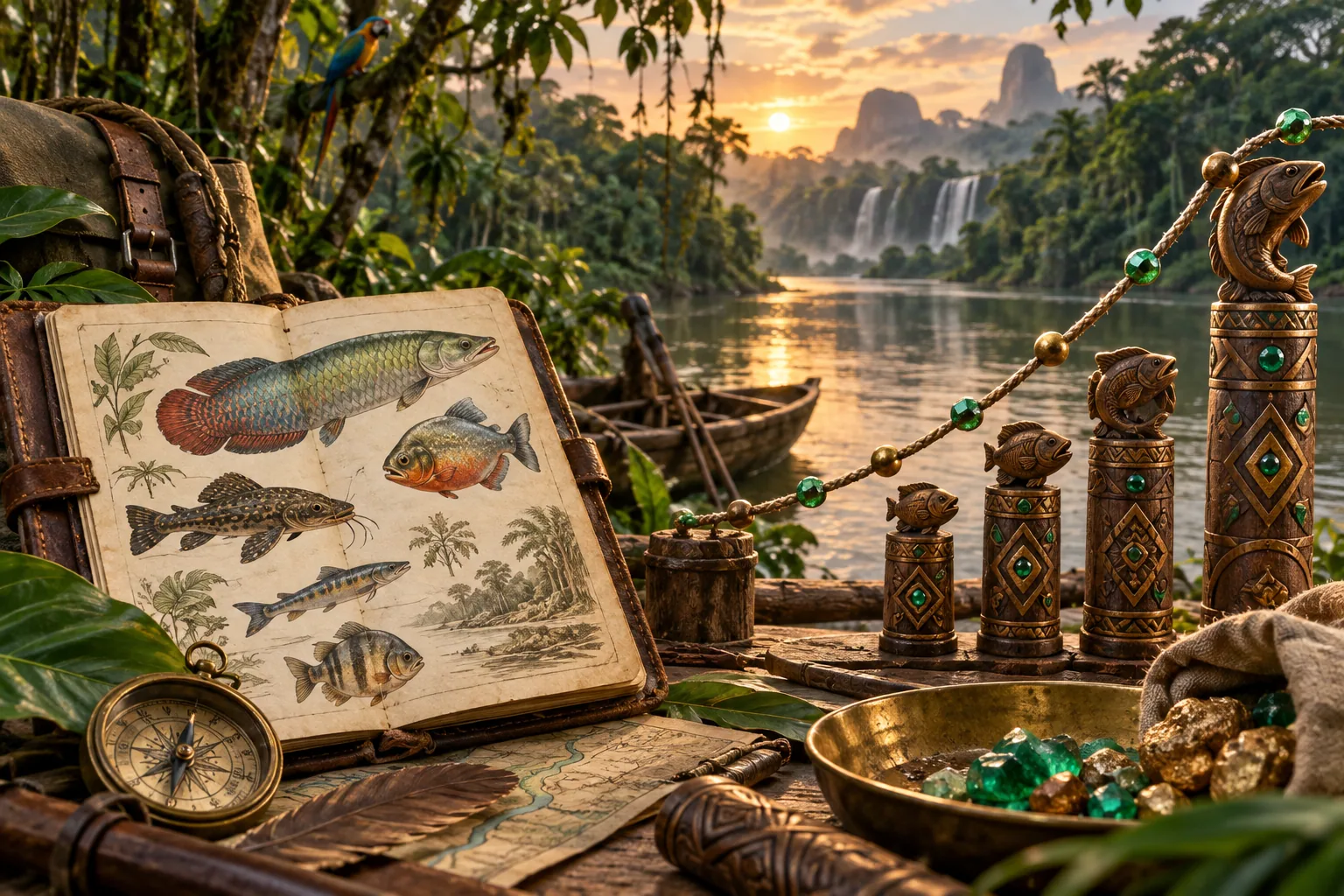 Rainforest fishing field notes illustrating Big Bass Amazon Xtreme