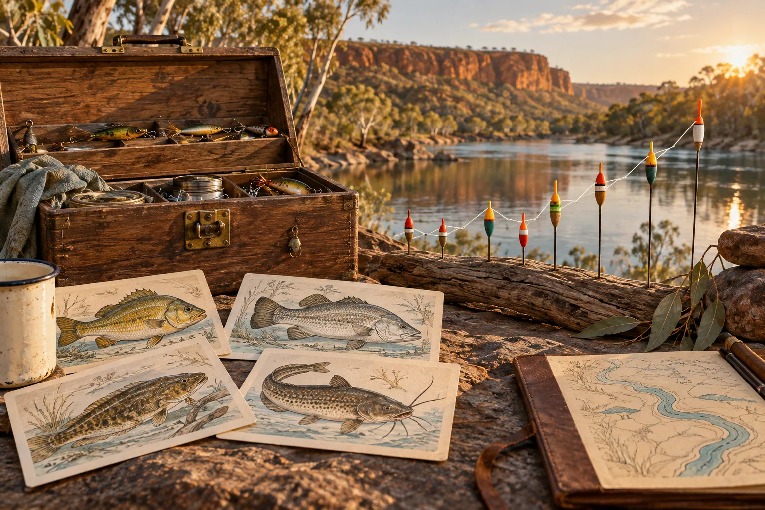 Australian river fishing ledger illustrating Big Bass Bonanza